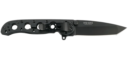 Black folding knife on a transparent background