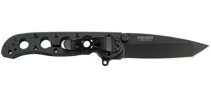 Black folding knife on a transparent background