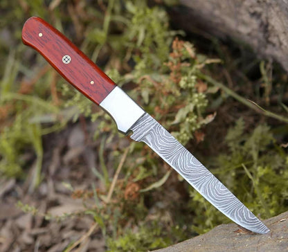 Cutmaster 10.5" Damascus Fillet Knife With Exotic Red Heart Handle