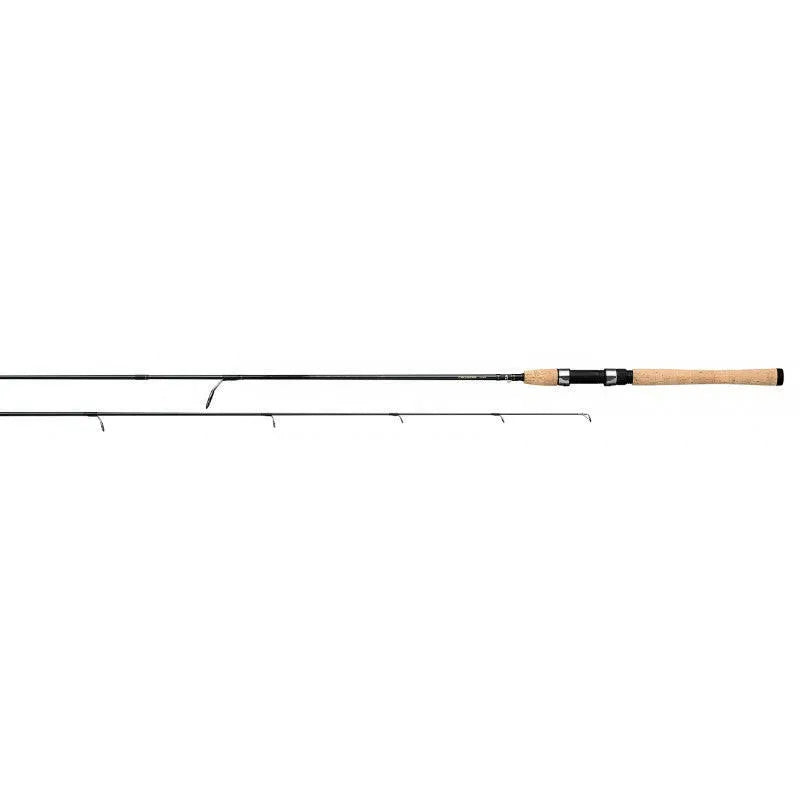 Fishing rod with cork handle on a white background