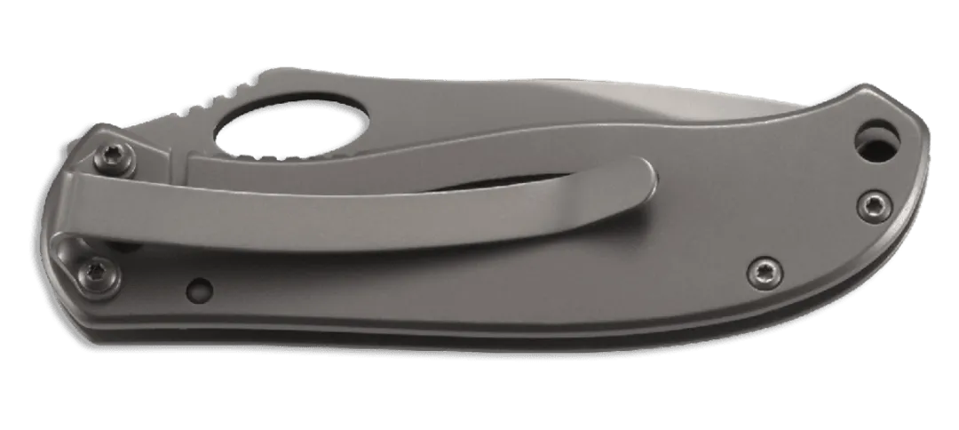 Gray folding knife on a transparent background