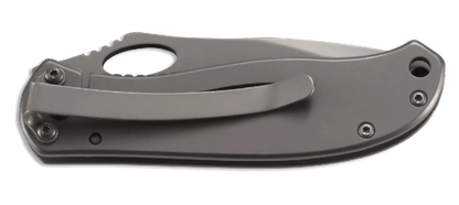 Gray folding knife on a transparent background