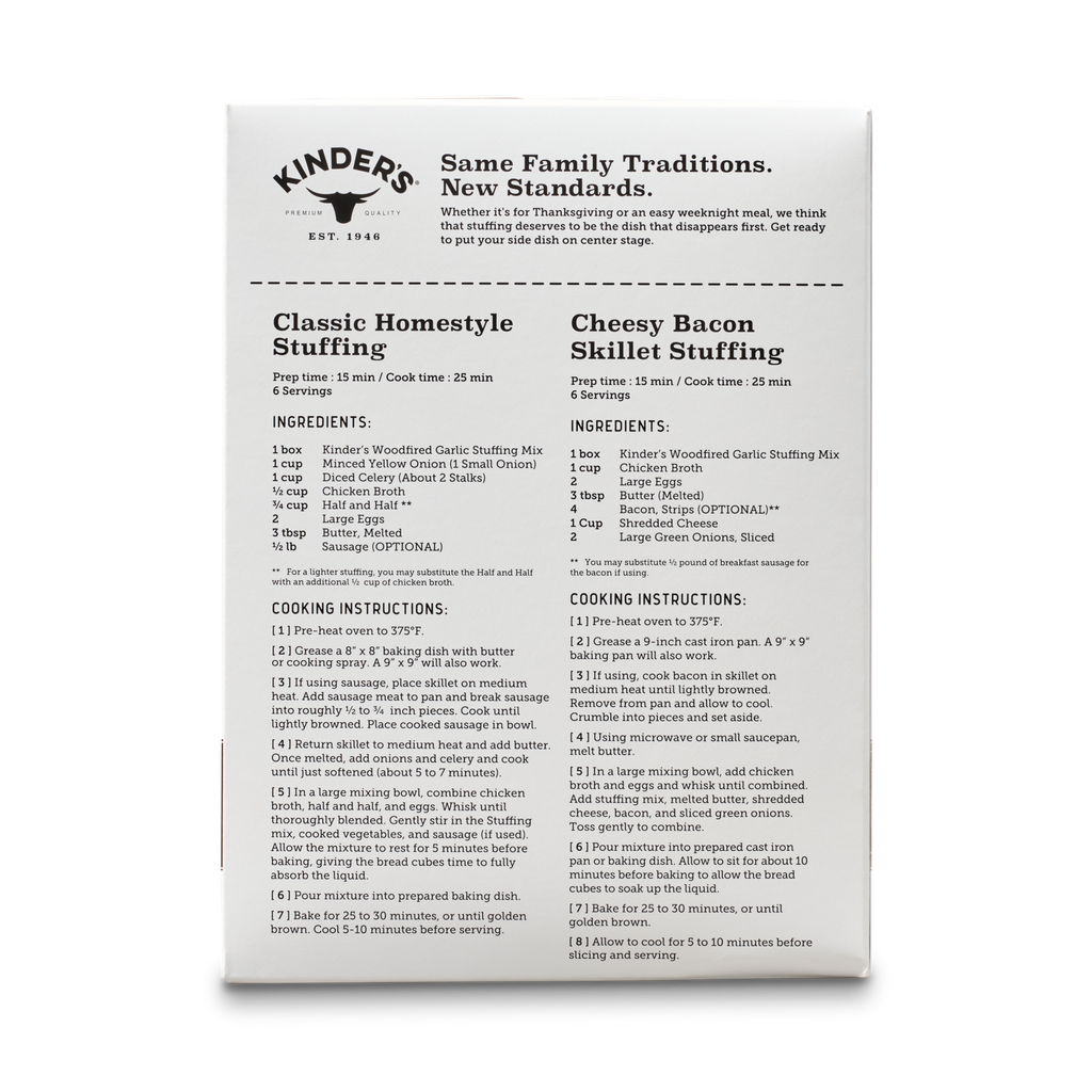 Kinder's Woodfired Garlic Homestyle Stuffing Mix