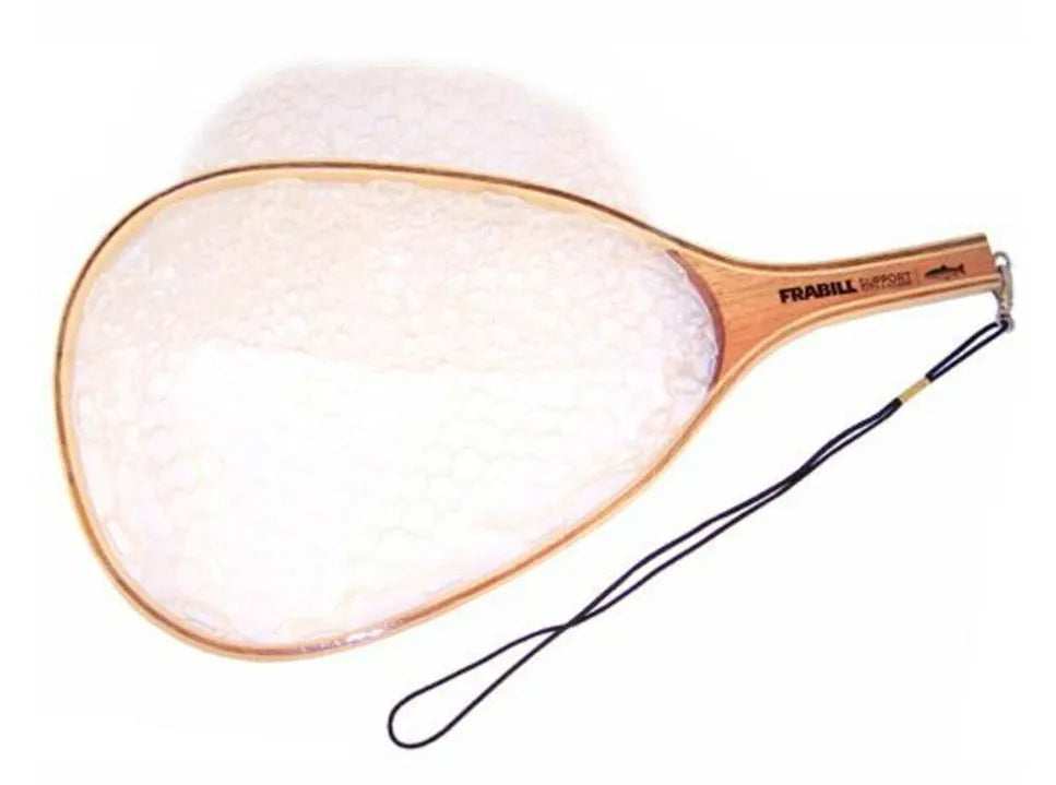 Frabill Wood Trout Net 11x15" Teardrop Clear Rubber