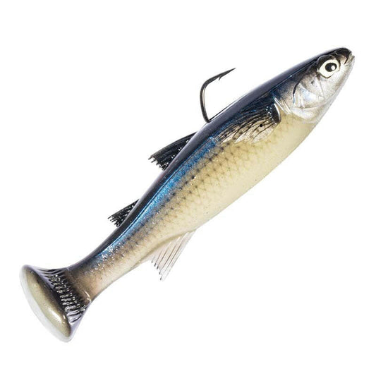 Z-Man 4.5" Mulletron LT Line-Through Top Hook Swimbait - Glow Mullet