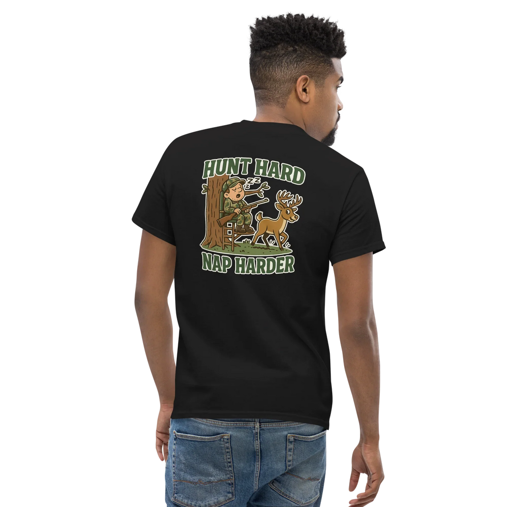 Hunter Humor Hunt Hard Nap Harder T-Shirt