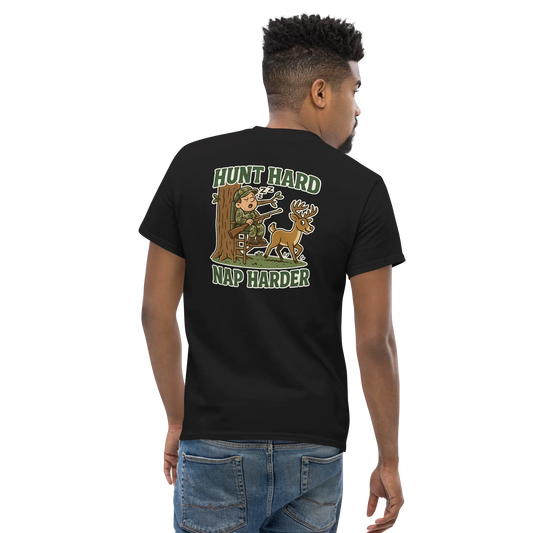 Hunter Humor Hunt Hard Nap Harder T-Shirt
