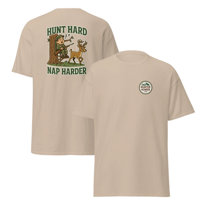 Hunter Humor Hunt Hard Nap Harder T-Shirt