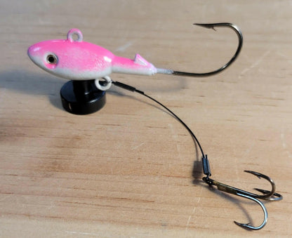 Big Sky Lake Trout Jigs w/Stinger Hook 1oz 1/pack Pink