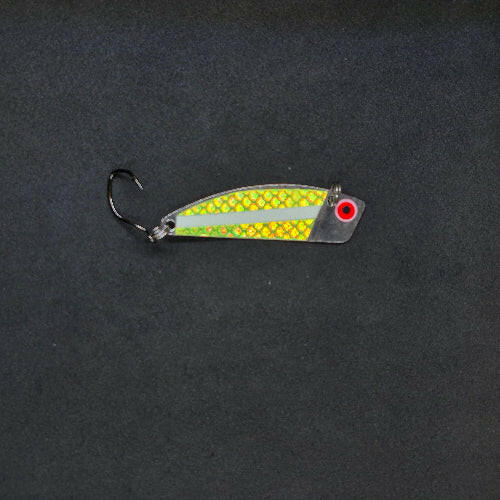 Spitfire Hawker Trolling Spoon 2" on black background frontside of spoon chartreuse glow chartreuse