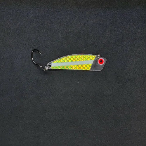 Spitfire Hawker Trolling Spoon 2" on black background frontside of spoon chartreuse glow chartreuse