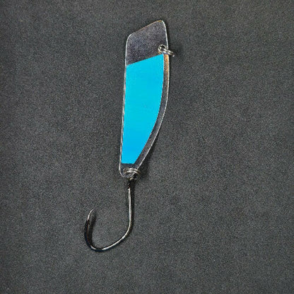 Spitfire Hawker Trolling Spoon 3" on black background backside of spoon moonjelly