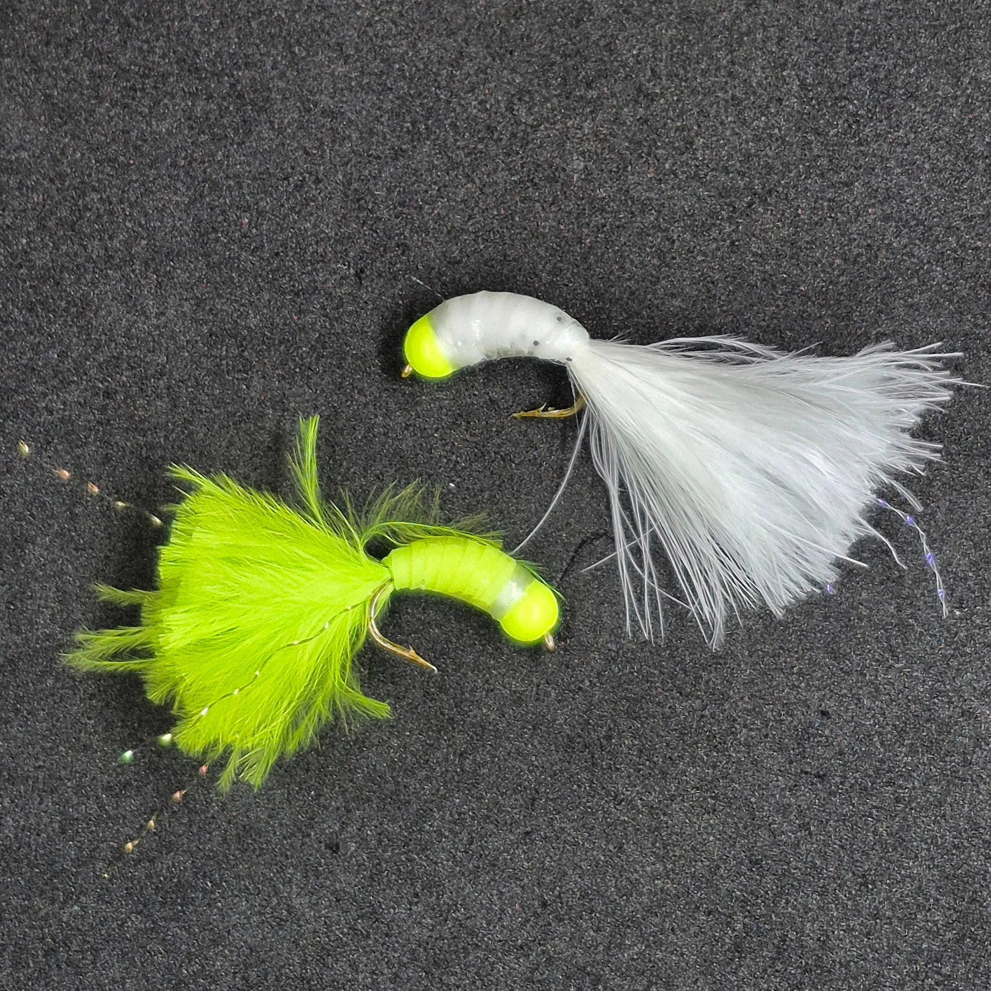 Tom's ice hard nibbles ice fishing lures feathered bugs