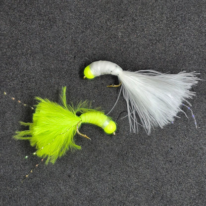 Tom's ice hard nibbles ice fishing lures feathered bugs