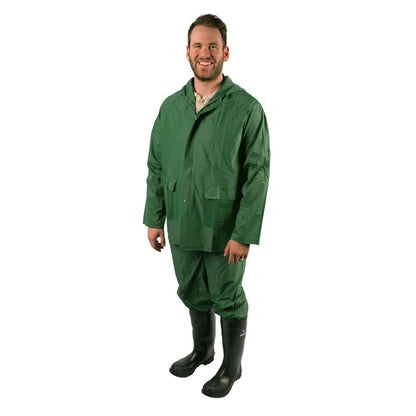 Stansport 2-Piece Laminated Industrail Rainsuit - Green