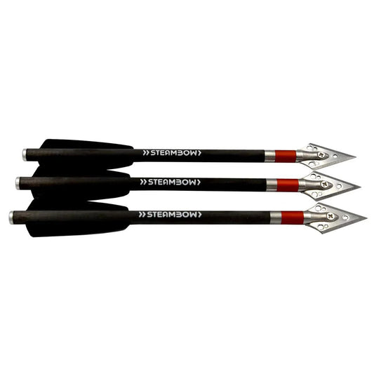 Steambow Archery AR-Series Carbon Broadhead Arrows - 3 Pack