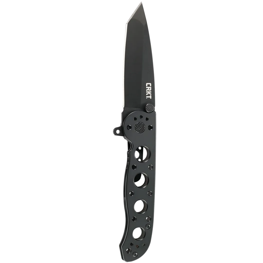 Black folding knife with 'CRKT' branding on a white background