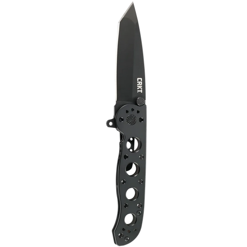 Black folding knife with 'CRKT' branding on a white background