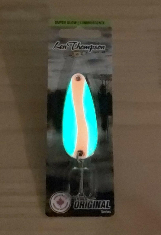 Len Thompson Glowing White & Pink Spoons Glow in sizes - #6, #7, #8, #00, #0, #1, #2