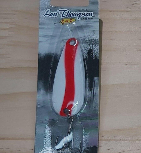 Len Thompson Red & White Spoons in sizes - #6, #7, #8, #00, #0, #1, #2