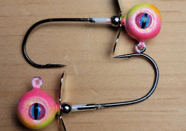 Big Sky Chopper Glow Jigs 1/4oz 2/pack Pink/Lemon/Orange Mouth