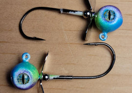 Big Sky Chopper Glow Jigs 1/4oz 2/pack Purple/Lime/Blue